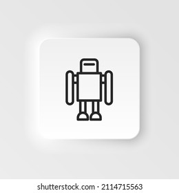 Artificial intelligence, bionic man icon - Vector neumorphic style vector icon on white background