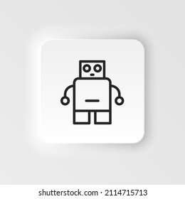 Artificial intelligence, bionic man icon - Vector neumorphic style vector icon on white background