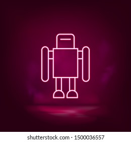 Artificial intelligence, bionic man vector neon icon. Illustration isolated vect