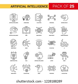 Artificial Intelligence Black Line Icon - 25 Business Outline Icon Set