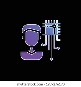 Artificial Intelligence blue gradient vector icon