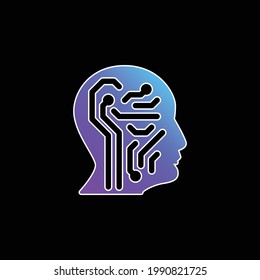 Artificial Intelligence blue gradient vector icon
