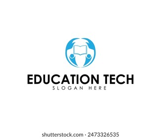 Artificial Intelligence with Book Paper Read Education School Logo Design Inspiration