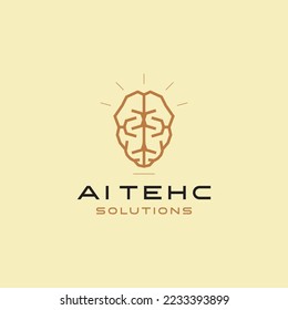 Artificial intelligence, Brain, AI, technology, Logo design vector concept