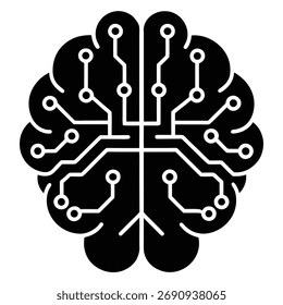 Artificial intelligence brain circuit board innovative technology concept icon