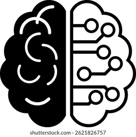 Artificial Intelligence Brain Circuit Icon