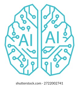 Icono de circuito cerebral de inteligencia artificial Concepto de Tecnología de IA