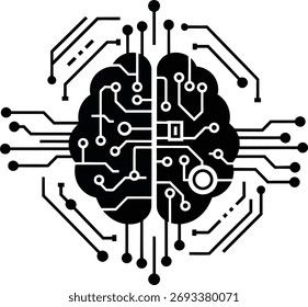Artificial intelligence brain circuit, showcasing the intricate network of connections and the power of ai in mimicking human cognitive processes and learning