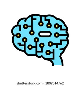artificial intelligence brain color icon vector. artificial intelligence brain sign. isolated symbol illustration