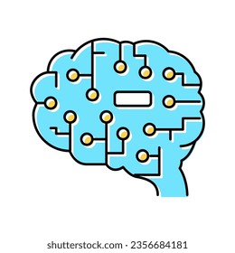 künstliche Intelligenz Gehirn-Symbol-Vektorgrafik. künstliche Intelligenz Hirnzeichen. einzelne Symbolillustration