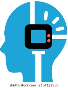 Inteligência artificial conceito de interface de computador cerebral