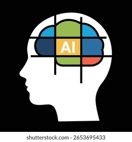 Conceito de inteligência artificial do cérebro com placa de circuito