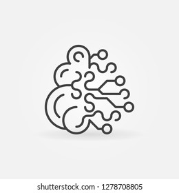 Artificial Intelligence brain concept outline icon or logo element