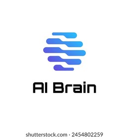 Artificial Intelligence Brain Data Computer Machine Learning Logo Vector Abstract Illustration Icon Design Template Element 