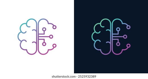 Inteligência Artificial Cérebro ícone Digital logotipo