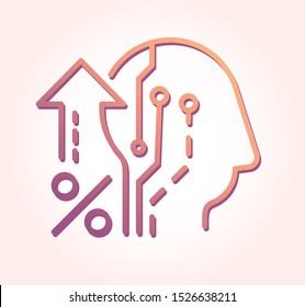 Artificial Intelligence Brain with Electronic Circuit - Icon as EPS 10 File