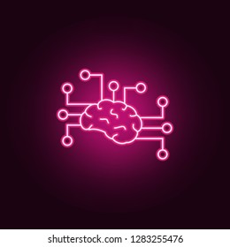 Artificial intelligence  brain icon. Elements of artificial in neon style icons. Simple icon for websites, web design, mobile app, info graphics
