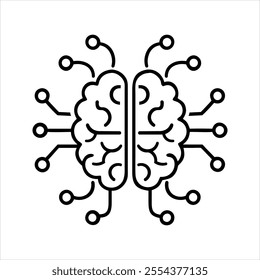 Artificial Intelligence brain icon isolated. Brain Circuit ai.