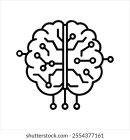 Artificial Intelligence brain icon isolated. Brain Circuit ai.