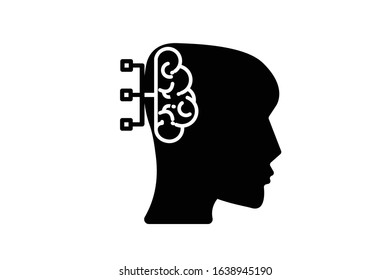 Artificial Intelligence brain icon vector 