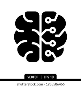 Artificial intelligence brain icons vector collection, illustration logo template in trendy style. Suitable for many purposes.