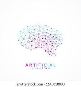 Artificial intelligence brain logo concept. Creative idea concept design brain logotype vector icon