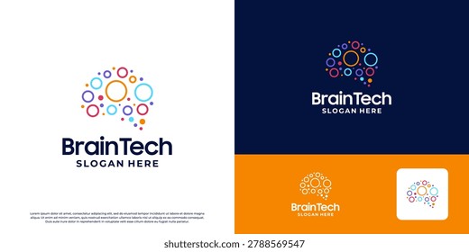artificial intelligence brain logo, Smart brain, digital brain, brain tech logo