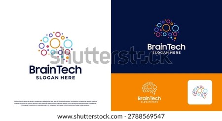 artificial intelligence brain logo, Smart brain, digital brain, brain tech logo