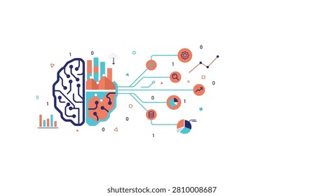 Artificial intelligence brain network data processing concept with intelligence artificial technology connection