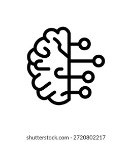 Artificial Intelligence Brain outline icon vector design good for web or mobile app