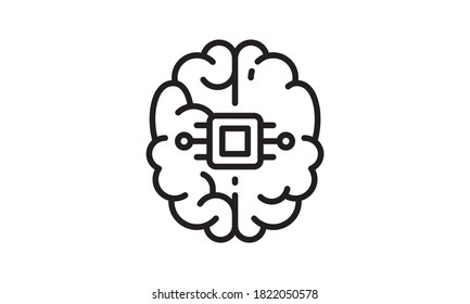 Artificial intelligence brain sign icon vector image