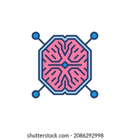 Artificial Intelligence Brain vector colorful icon. AI concept creative symbol