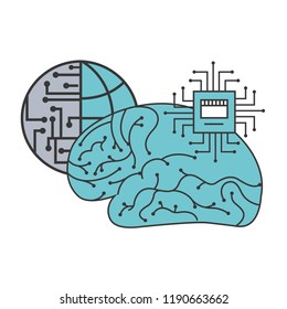 artificial intelligence brain world motherboard circuit