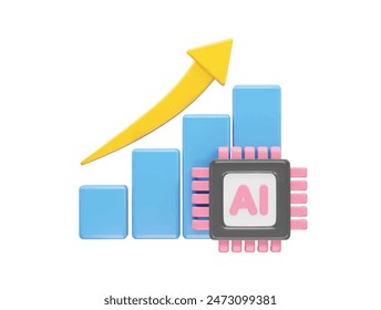 Artificial Intelligence business 3D icon illustration
