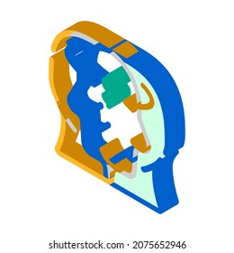 Geschäftsberater für künstliche Intelligenz, Isometrie-Vektorgrafik. Geschäftsberatungszeichen für künstliche Intelligenz einzelne Symbolillustration