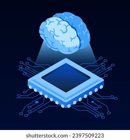 Artificial Intelligence for Business. Artificial Intelligence Illustration. AI Landing Page Concept