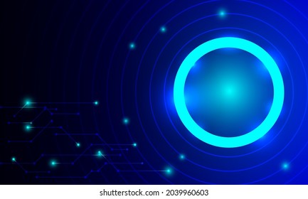 Artificial Intelligence business template for create web site and banner. Abstract technology background redial circle element with innovative concept process in cyber space.