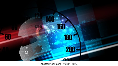 Artificial intelligence can drive. Sport racing car technology with AI. Futuristic concept. Woman robot face in helmet