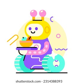 Artificial intelligence Cat Robot illustration