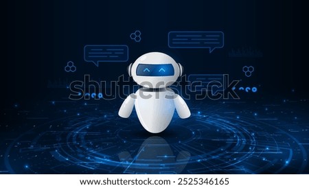 Artificial intelligence chat bot concept. Abstract digital technology innovation background.