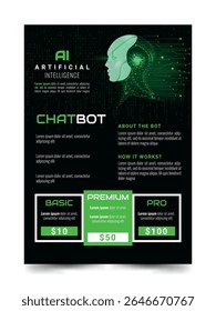 Artificial intelligence. Chat bot. Flyer