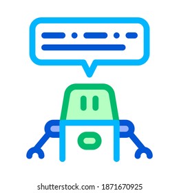 Artificial Intelligence Chat Bot Vector Sign Icon Thin Line. Artificial Intelligence Robot Assistance Linear Pictogram. Technology Support, Fingerprint, Microchip Contour Illustration