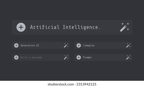 Artificial intelligence chat box simple vector illustration set
