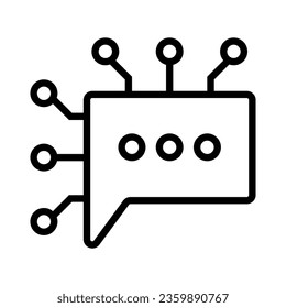 Artificial intelligence chat. Speech bubble icon. Vector illustration. Isolated on white.