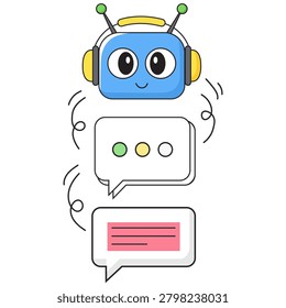 Artificial Intelligence Chatbot Illustration Featuring Conversational AI Virtual Assistant Automated Messaging Customer Support Smart Communication Technology and Digital Interaction System Design