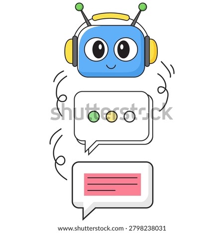 Artificial Intelligence Chatbot Illustration Featuring Conversational AI Virtual Assistant Automated Messaging Customer Support Smart Communication Technology and Digital Interaction System Design