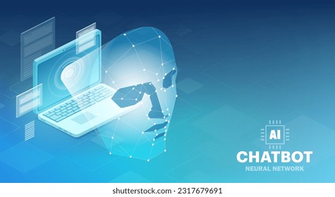 Artificial intelligence, chatbot and modern technology concept 