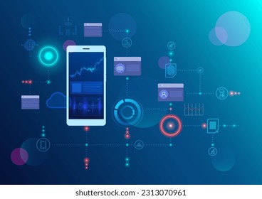 Artificial intelligence chatbot on smartphone. conversation method illustrations. Chatbot concept, vector illustration