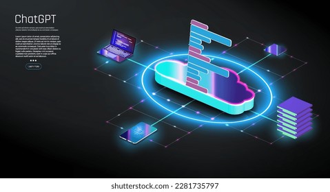 Artificial intelligence chatbot on technology background, AI Chat bot concept concept. Artificial intelligence and neural network.   AI Chat bot concept, vector illustration