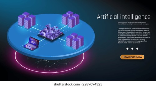 Artificial intelligence chatbot on technology background, AI Chatbot concept. Artificial intelligence and neural network. AI Chatbot concept, vector illustration